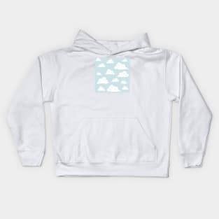 Blue sky with cloud print Kids Hoodie